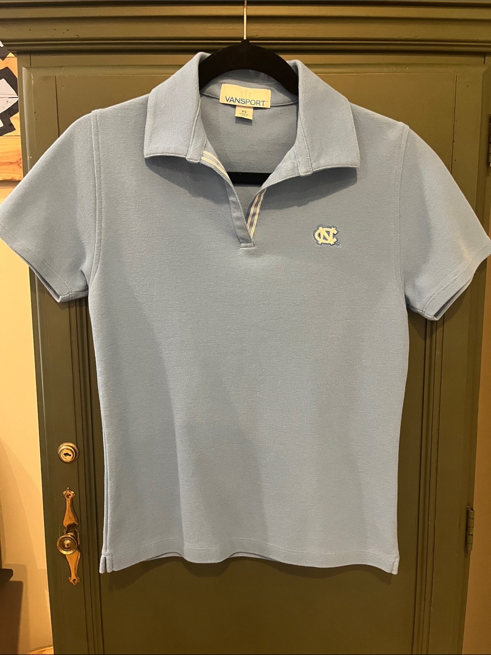 Vansport Light Blue Short Sleeve Polo with NC Logo